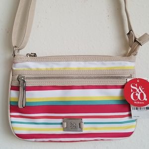 Style & Co. Passport Crossbody, Stripe Print